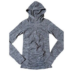 Athleta Renew Radiance Hoodie Gray Space Dye Sz Small Gym Athleisure Running